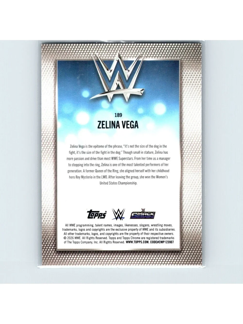 2026 Topps Chrome WWE Zelina Vega #189 Purple Refractor #/75